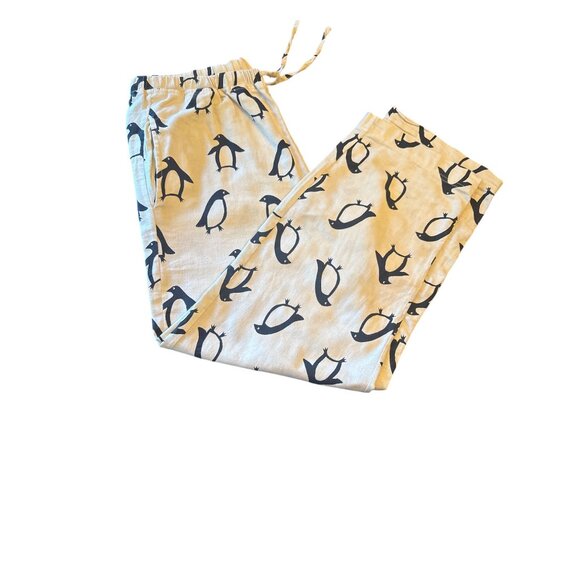 Hanna Andersson M Penguin Print Pajama Pants Oeko-Tex Certified White & Black - Picture 1 of 4